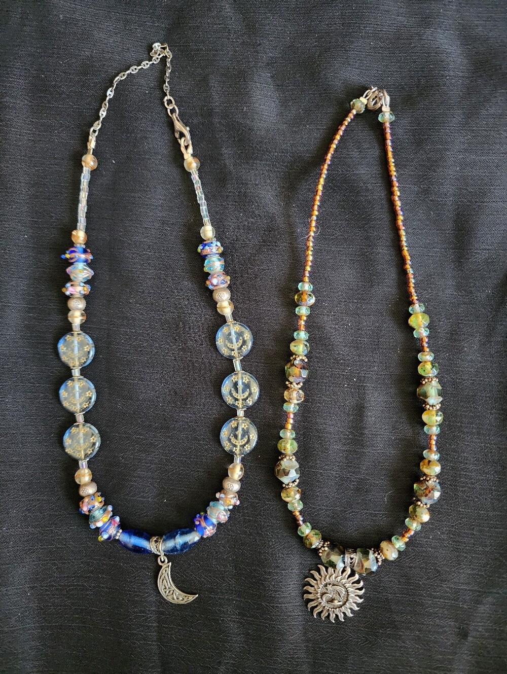 2 Celestial sterling silver necklaces bundle
